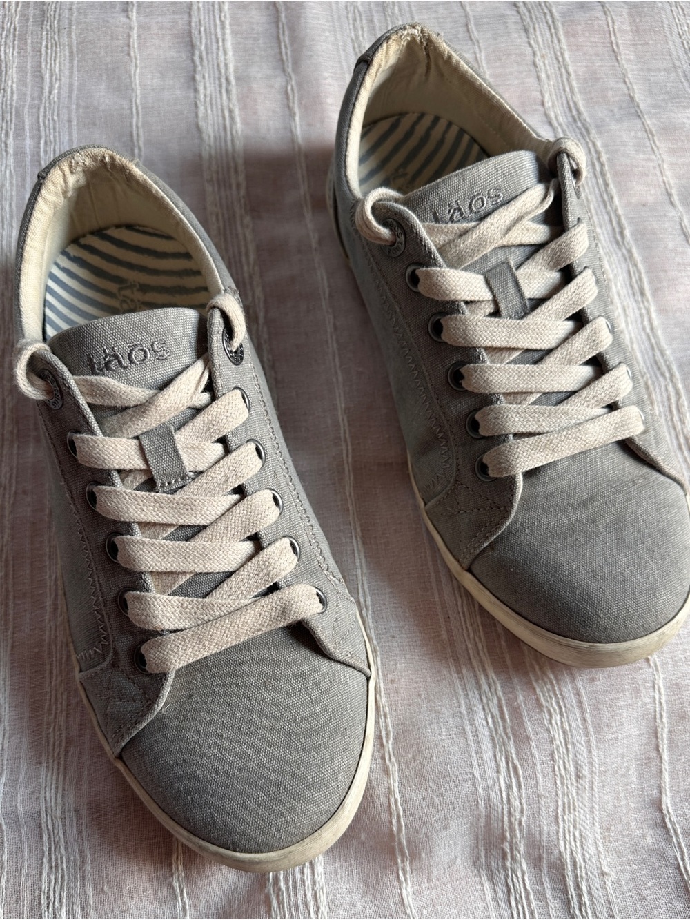 TAOS Footwear Star Gray Canvas Sneaker | 8 Wide - Picture 3 of 5